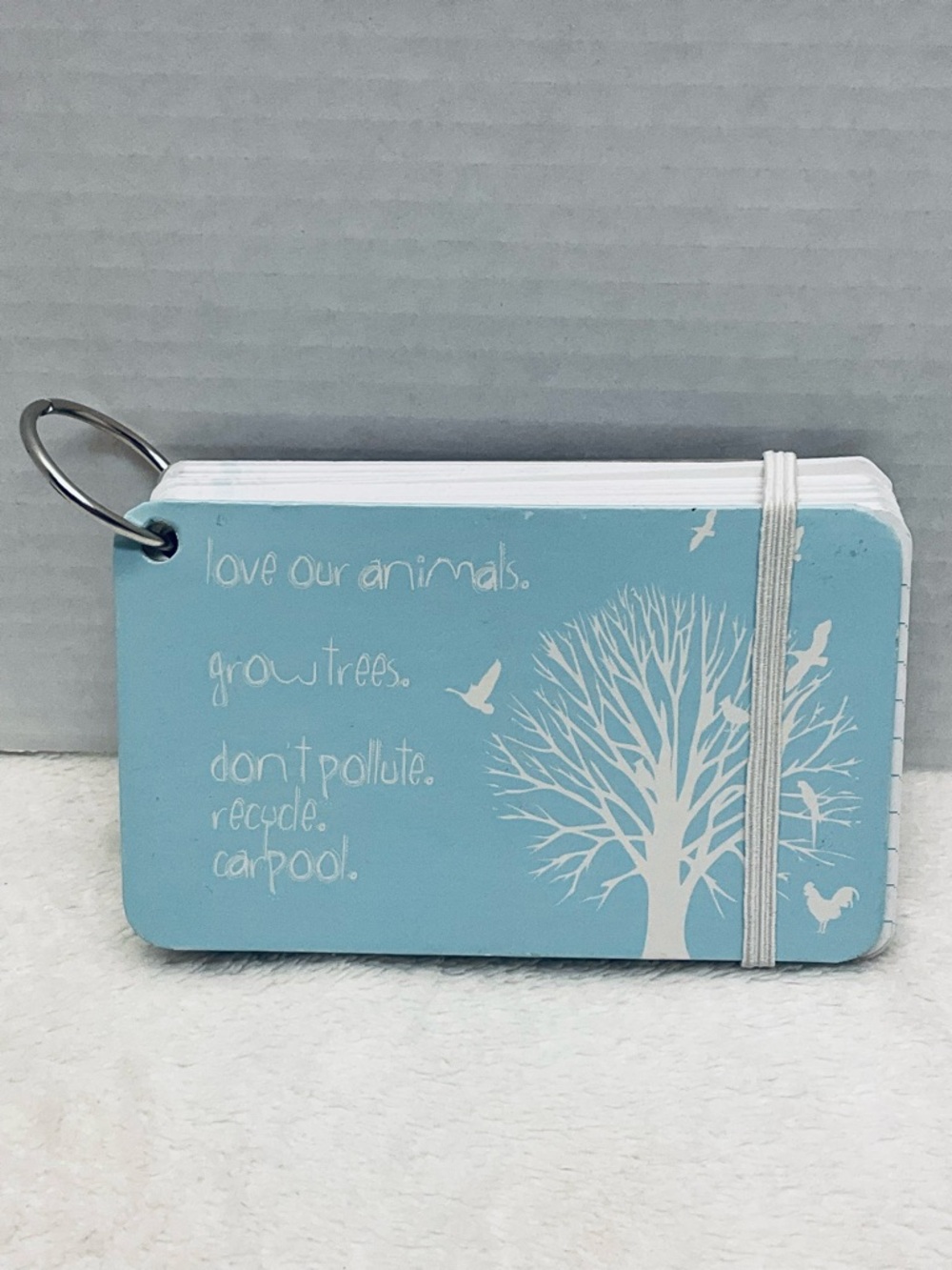 Small Eco-Themed Pocket Notebook - Light Blue